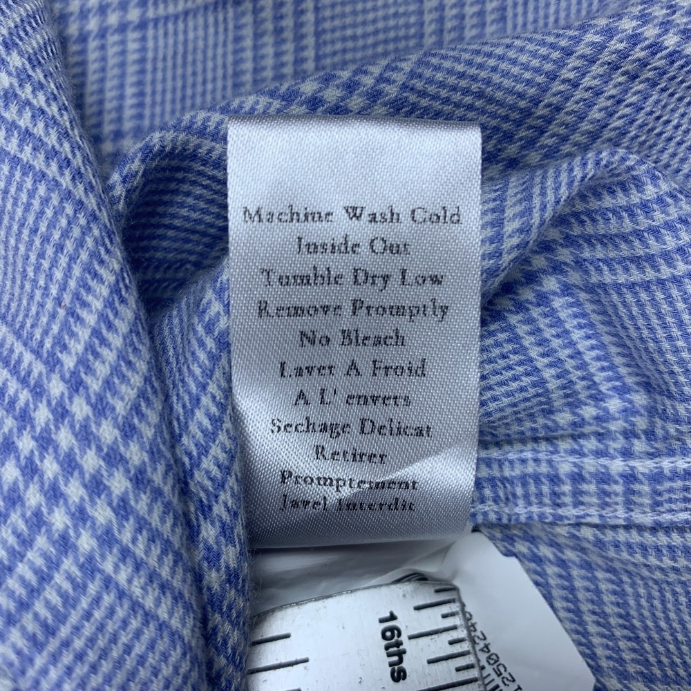Frank & Eileen Eileen Blue Plaid Cotton Cashmere Button Up‎ Shirt Womens XS - Picture 7 of 11